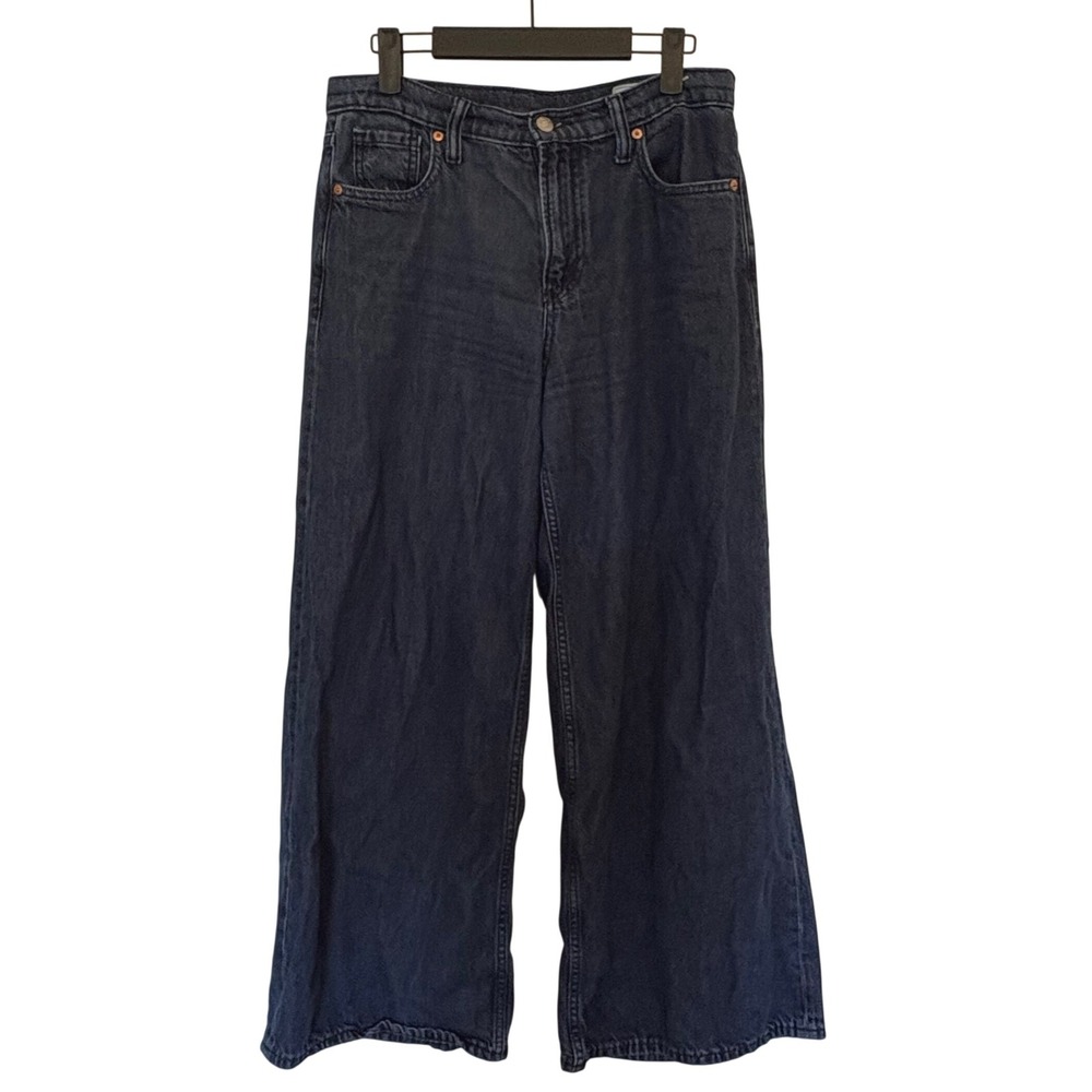 Gap Baggy Mid Rise Jeans Dark Wash 28 6R Ultrasoft Fluid Drape 90s Minimalist
